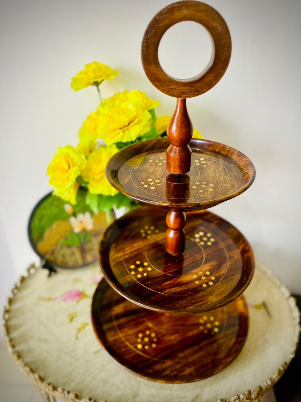 3-Tier Wooden Serving & Display Stand