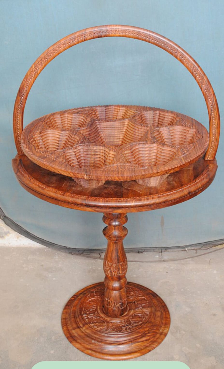Handcrafted Wooden Serving & Display Stand – Royal Multi-Section Design
