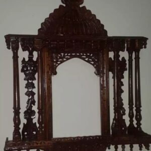 Handcrafted Wooden Wall Temple & Display Shelf – Royal Heritage Carved Design